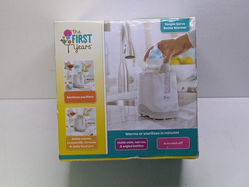 The First Years Simple Serve Bottle Warmer Y1095 Pacifier Sanitizer with Box
